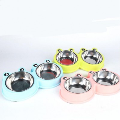 Cartoon Design Pet Stainless Steel  Bowls Food Water Dishes Dogs Cats Puppies Pet Feeder