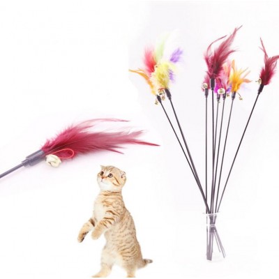 Wholesale manufacturer cheap teaser interactive feather cat toys