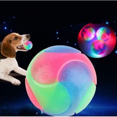 Hot Selling Dog High Bounce Ball Toys Pet Chew Glowing In Dark smart pet toy