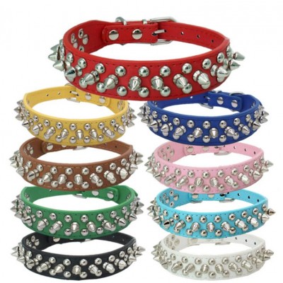 Manufacturer Pet Products Supplier Customz PU Dog Training Collar Dog Collars With Rivet