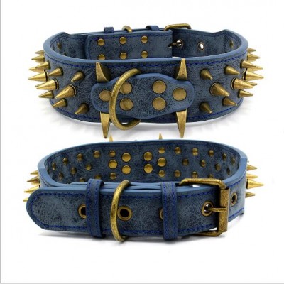 Newest Product Bronze Rivet Fashion Martingale Dog Collars For Large Sizes Pet Dogs